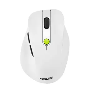 Mouse Asus MD105 /VT-GN — right-hand RF wireless + Bluetooth, 2400 DPI, wheel scroll, battery-powered, white/green