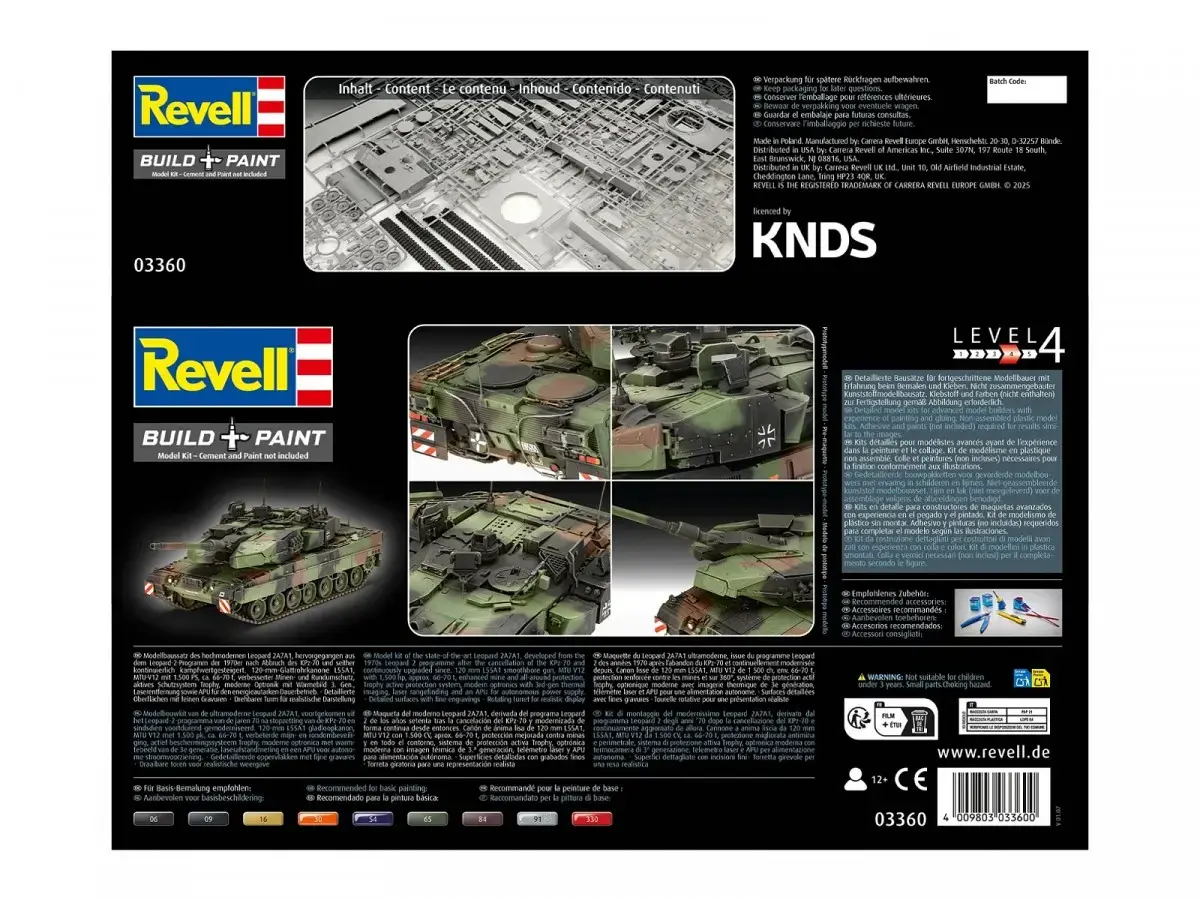 REVELL Leopard 2A7A1 plastmasas modelis Photo 6