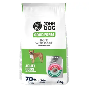 Сухой корм для собак John Dog GOOD FORM Малые породы, свинина и говядина, 3 кг