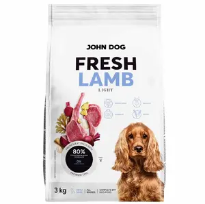 Сухой корм для собак John Dog Adult Fresh Lamb 3 кг — для взрослых, рецепт с ягнёнком