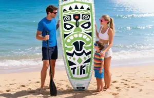 Надувная доска для сапинга DUNLOP FunWater Tiki SUPFW05D 3,2 м (зелёная)