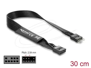 Parallel cable DELOCK 86052, 9-pin to 9-pin, black, length 0.3 m