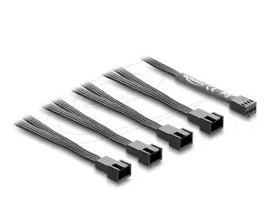 Internal power cable DELOCK 84540 — 4-pin PWM to 4×4-pin PWM splitter, 0.4 m