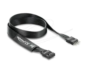 Parallel cable DELOCK 86055, 1 x 9-pin to 1 x 9-pin, Black, 0.5 m