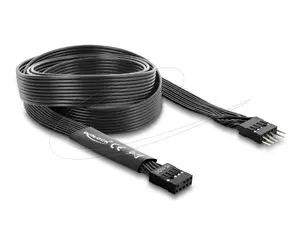 Parallel cable DELOCK 86059, 1 m, 9-pin (DB9) to 9-pin (DB9), black