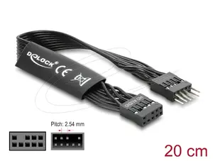 Parallel cable DELOCK 86049, 9-pin to 9-pin, length 0.2 m, black