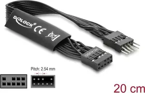 Parallel cable DELOCK 86049, 9-pin to 9-pin, length 0.2 m, black