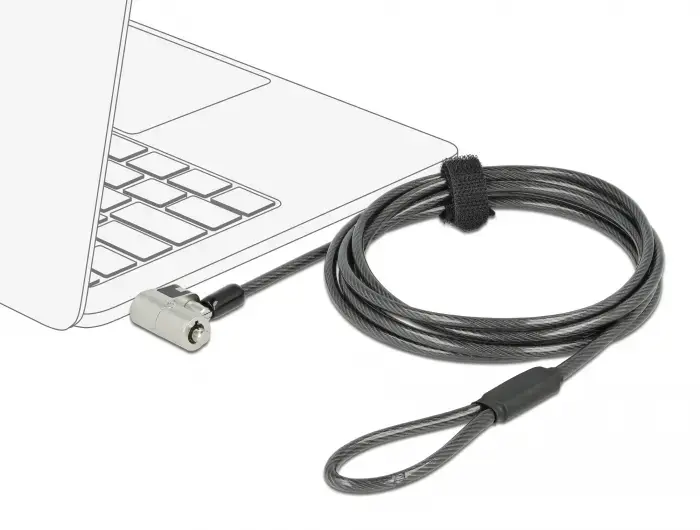 DELOCK 20676 laptop cable lock, 2 m, 4.4 mm Photo 2