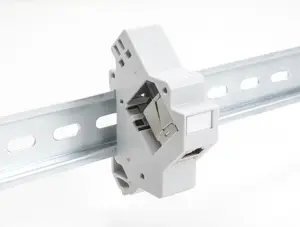 Keystone turētājs DIN sliedei DELOCK 67043 — plastmasa, ar zemējumu, 60×88.2×21.5 mm, pelēks