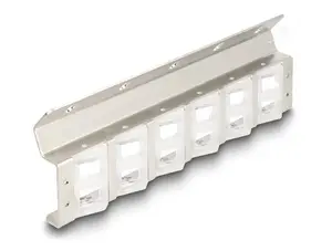 Keystone turētājs 12 portiem ar slīpumu priekš 10" un 19" statīva/sienas montāžas, DELOCK 67040, metāls/plastmasa, sudraba, 77×222×27 mm