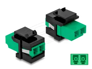 Keystone module DELOCK 87074 flat LC connector green/black 16.5×29.2×21.9 mm