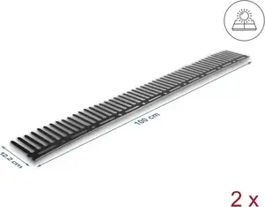 Bird deterrent barrier for photovoltaic systems DELOCK 1 m, 2 pieces, brown, 122 mm