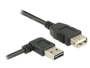 USB A to USB A cable Sonstige 2 m, USB 2.0, male–female, 0.48 Gbit/s, gold-plated contacts, black