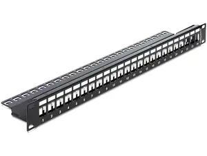 Patch panel 1U Sonstige DeLOCK 43277 — rack-mount, black, 482×44×92 mm