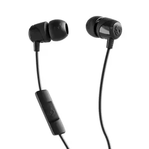 Skullcandy Jib USB-C vadu iebūvēto austiņu komplekts melnā krāsā ar iebūvētu mikrofonu zvaniem un mūzikai