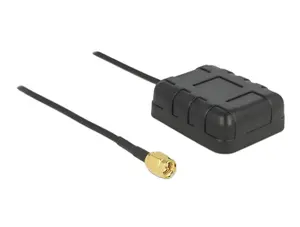 GNSS receiver DELOCK 60554 — compact IP65 ABS housing, 3–5 V adapter, 42.5×50×16.5 mm