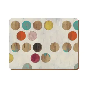 Galda paliktņi Creative Tops Retro Spot komplekts 4 gab. 40×29×0,5 cm korks ar lakotu virsmu, noturība līdz 120°C