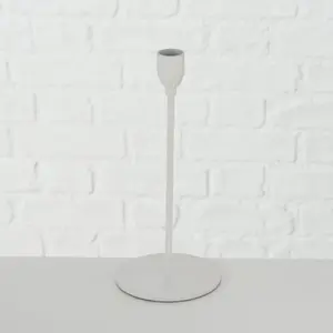 Candle Holder Boltze MALTE 23 cm, metal (iron), white, round, freestanding