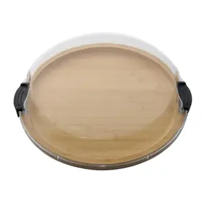 Serving Platter FARBERWARE 35.5 cm with Lid, Bamboo Tray and PVC Cover