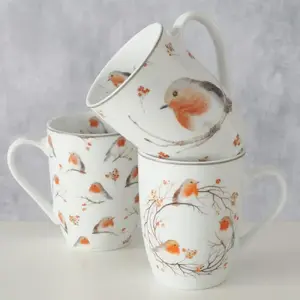 Porcelain Mug Boltze TRAY RUBY Krūze 330 ml, set of 3, porcelain