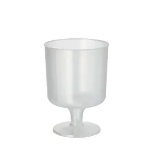 Reusable clear plastic stemmed glasses Papstar set of 10 200 ml, 10 cm height, PP