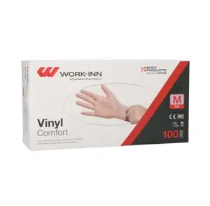 Disposable Vinyl Gloves Papstar M size, powder-free, transparent, 100 pcs, 0.456 kg per pack