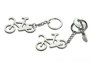 Keychain GILDE bicycle 11 cm, 2 types, silver color, metal