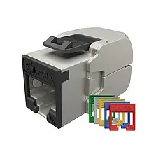SOLARIX keystone CAT6A STP RJ45 модуль SXKJ-10G-STP-RAL-SA – экранированный keystone, совместим с 4PPoE, с заземлением
