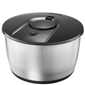 Salad spinner GEFU 28175, capacity 5 L, stainless steel housing, plastic parts, 250×160 mm