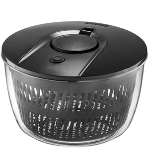 Salad spinner GEFU 28176, 5 L capacity, black plastic housing, 250×165 mm