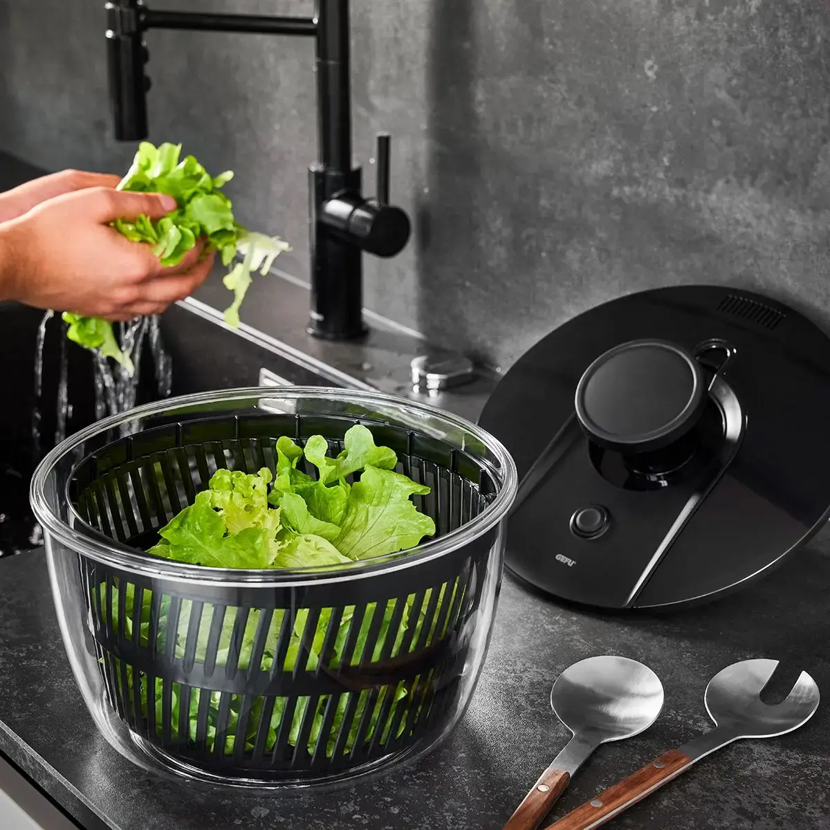 Salad spinner GEFU 28176 — 5 L, black Photo 2