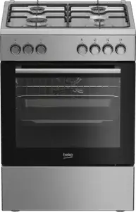 Gāzes plīts BEKO FBE62130GXDN, brīvi stāvoša ar četrām virsmām un cepeškrāsni