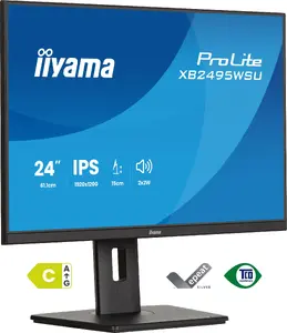 Ekrāns IIYAMA ProLite XB2495WSU-B1 24,1" (61,2 cm) 1920×1200 IPS Full HD, 4 ms, USB 3.2 hubs, augstuma regulēšana, skaļruņi