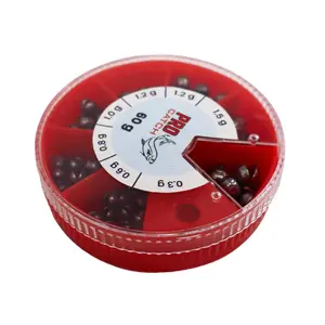 Lead sinker weight set Pro Catch 9142363 — assorted weights in round storage box for fishing