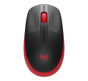 Wireless Full-Size Mouse Logitech M190 — RF wireless, 1000 DPI, Red
