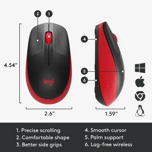 Logitech M190 bezvadu pilnmēroga pele Photo 13