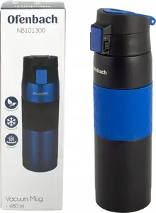 Termokrūze Kamille KUBEK TERMICZNY 101300 480 ml — melna, divslāņu