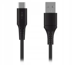 Кабель для зарядки и передачи данных FIXED FIXDLS-AC03-BK USB A — USB-C, PD, 0,3 м, USB 2.0, 60 Вт, черный, жидкий силикон