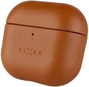 Case FIXED PodsLeather for wireless earbuds, leather and microfibre, brown