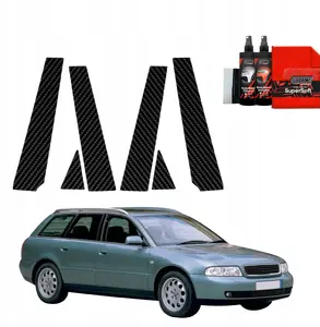 Protective carbon-look pillar film GrizzGlass BodyShield for Audi A4 B5 Avant (1994–2001) 6-in-1