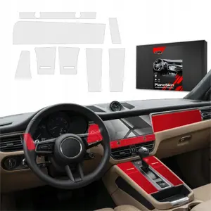 Protective Matte Interior Film GrizzGlass PianoSkin for Porsche Macan T (2021-2024) 8-in-1