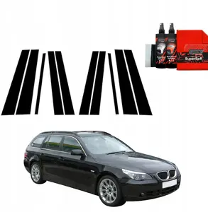 Protective column film GrizzGlass BodyShield for BMW 5 Series E61 Touring (2003–2007), black, set 10-in-1