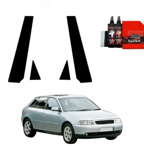 Tint film GrizzGlass BodyShield for Audi A3 8L Hatchback 5-door (1999–2003) — black pillar covers, set 4-in-1