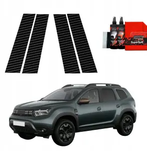 Protective carbon-look pillar film GrizzGlass BodyShield for Dacia Duster (2024–2025) 4-in-1