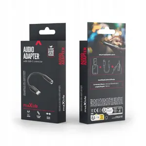 Audio adapter TelForceOne MXJC-02 — 3.5 mm jack to USB-C, black