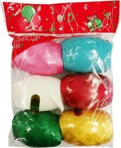 Gift ribbon pack SCHEMAT 6 pcs bright colors, decorative curling ribbon, assorted widths