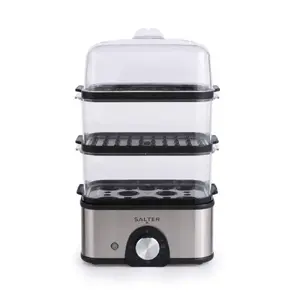 Steamer Salter EK5885VDE compact 3-tier food steamer, electric, multi-level steaming