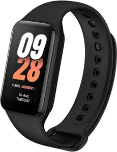 Силиконовый ремешок для Xiaomi Smart Band 8 Active / 9 Active от FIXED, чёрный