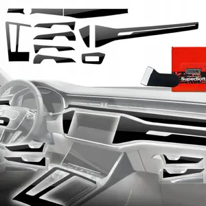 Interior Film GrizzGlass PianoSkin Glossy for Audi A7 C8 (2018–2025) — Set for 11 Parts