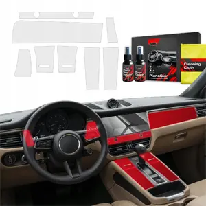 Protective Matte Interior Film GrizzGlass PianoSkin for Porsche Macan GTS (2021–2024) set [8 pieces]